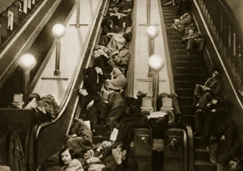 Londoners seek shelter from the bombs in the Underground, 1940